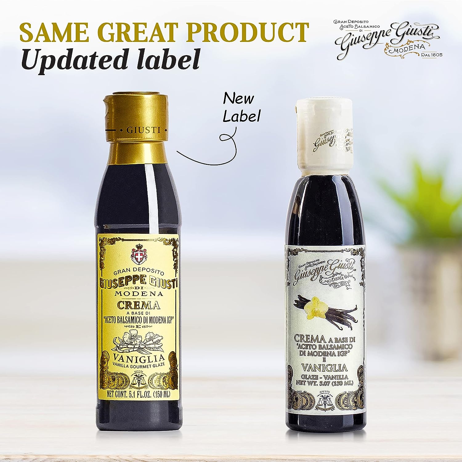 Giuseppe Giusti Crema Vanilla Balsamic Glaze of Modena - 150 ml - Pack of 1