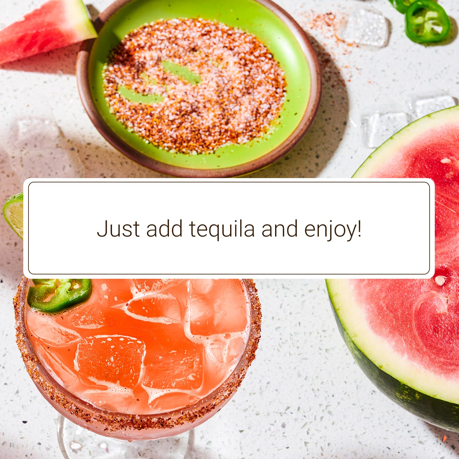 Monin - HomeCrafted Spicy Watermelon Margarita Cocktail Mixer, Ready-to-Use Drink Mix, Just Add Tequila, Refreshingly Sweet & Spicy Cocktail Mix, Perfect for Cocktails & Frozen Beverages (750mL)
