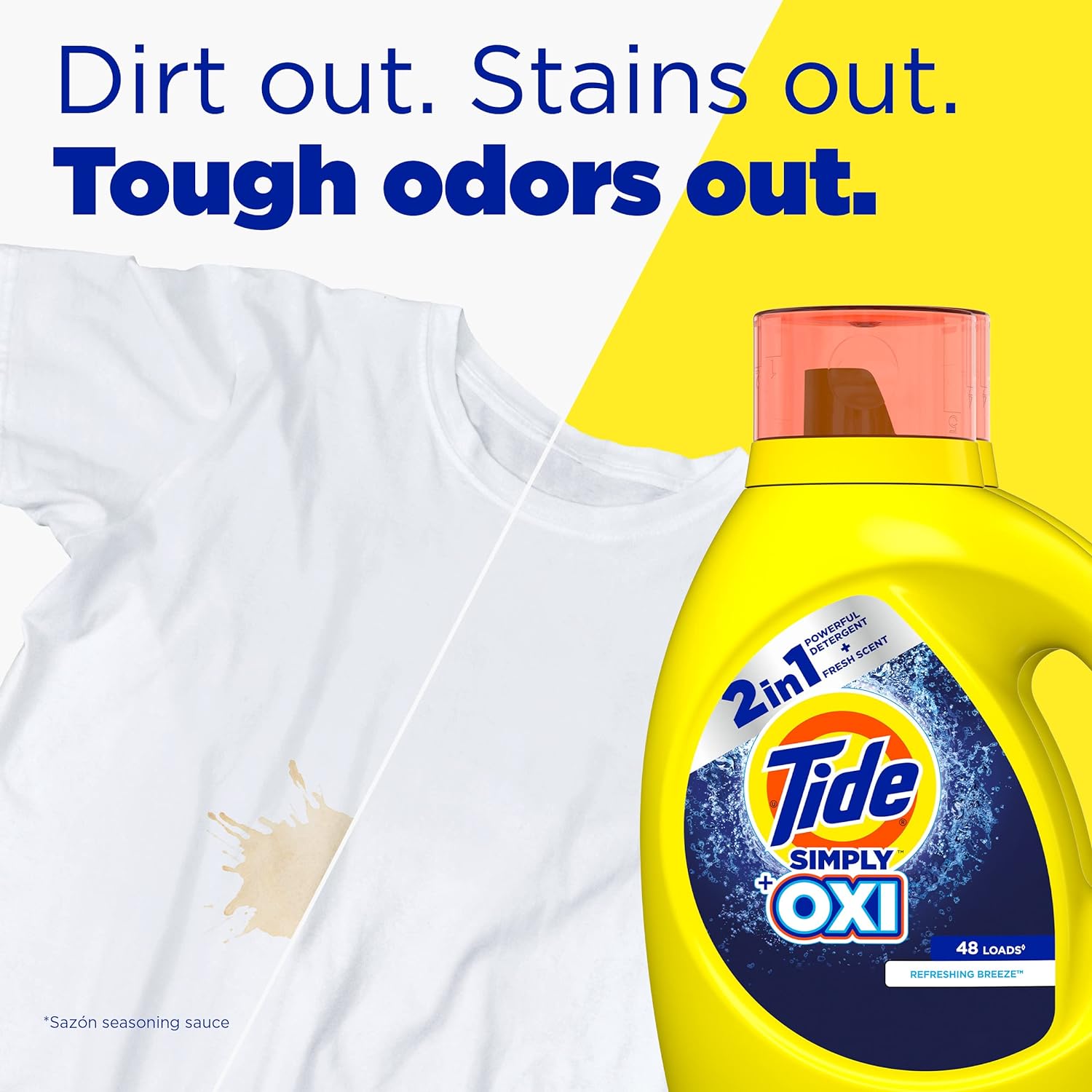 Tide Simply + Oxi Liquid Laundry Detergent, Refreshing Breeze, 6 loads, 10 fl oz