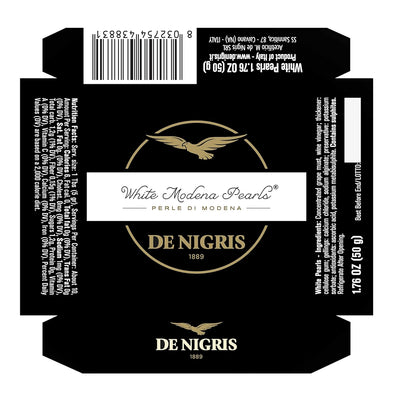 De Nigris Excellence Line - White Modena Pearls 1,69 Oz (50gr) | with Balsamic Vinegar From Modena Italy With Incredible Flavors