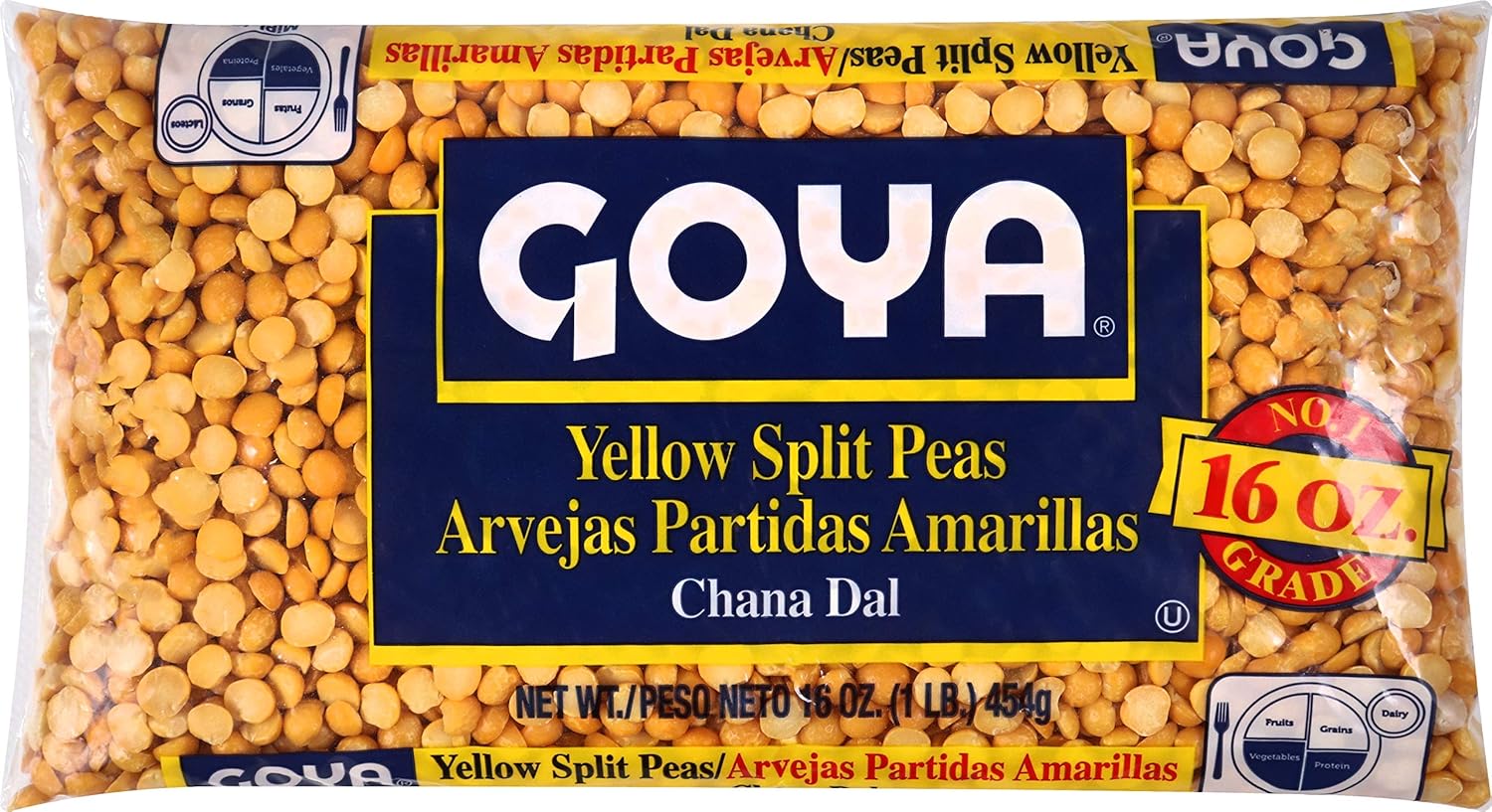 Goya Foods Yellow Split Peas, Dry, 16 Ounce