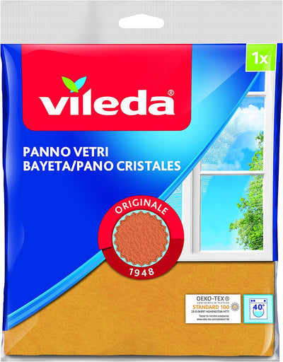 Vileda Cloth Classic and Traditional Glass Cleaner, Deep Without Leaving Streaks and Lint. Pack of 1