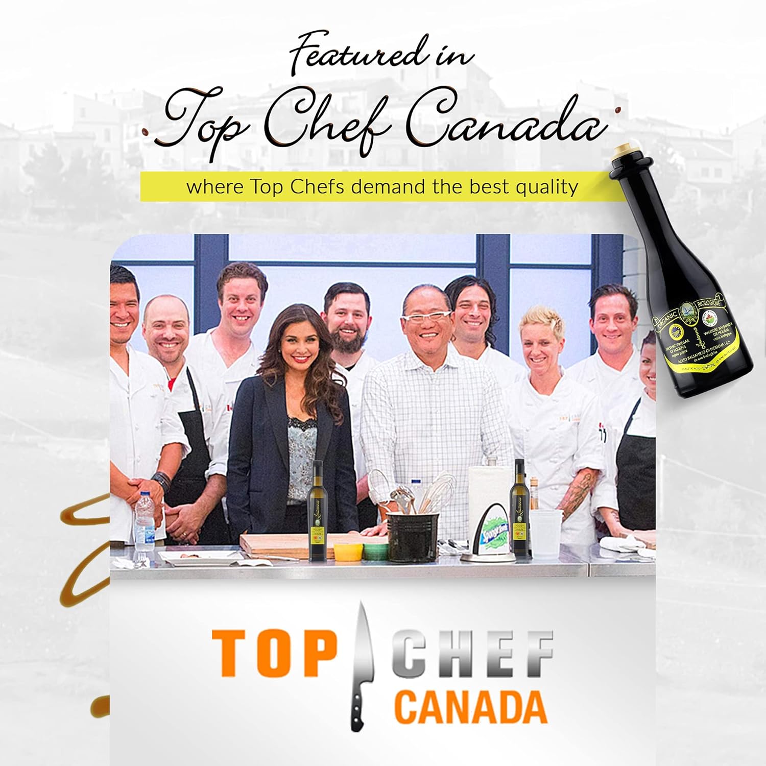 Louianna - Organic Balsamic Vinegar of Modena, High Polyphenol Balsamic Vinegar Dressing, Aged Red Wine Vinegar Made of Trebbiano Grapes, 250 mL