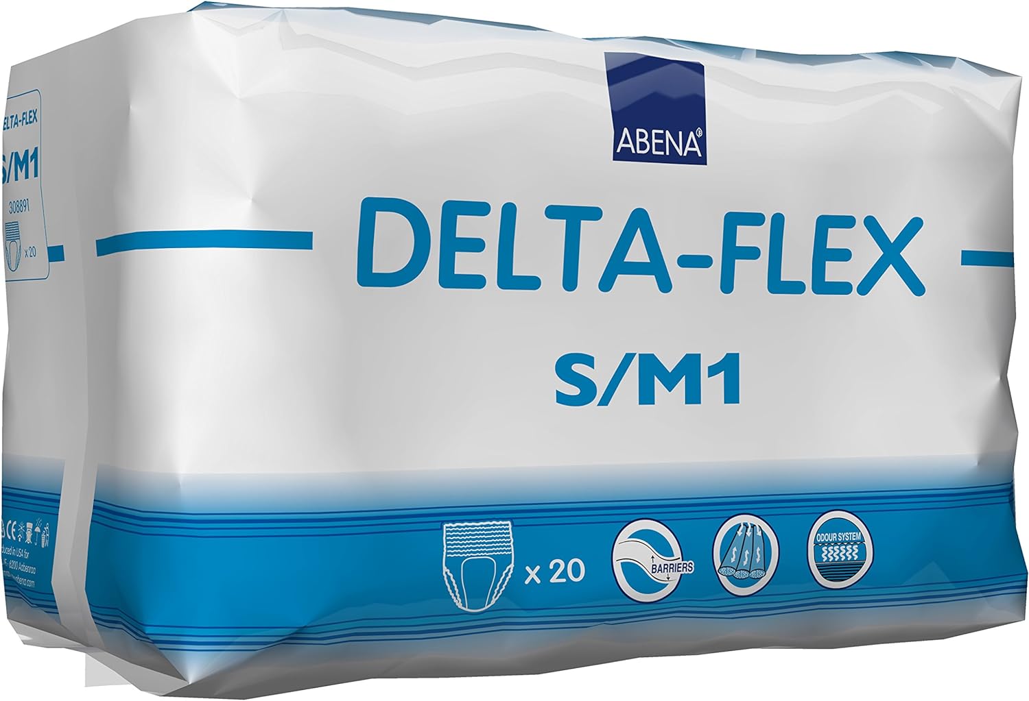 Abena Delta-Flex Protective Underwear, Level 1, (Small To Extra Large Sizes) Small/Medium, 20 Count