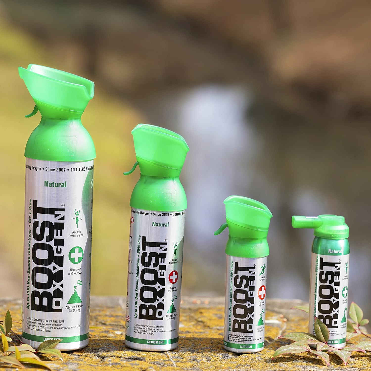 All New 3 Liter Boost Oxygen (1 Pack, Natural) Supplemental Oxygen to Go | All-Natural Respiratory Support for Health, Wellness, Performance, Recovery and Altitude (Natural, 1 Pack)