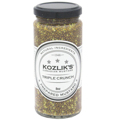 Kozliks Triple Crunch Hot & Sweet Brown Yellow Dijon Natural Gluten Free Non-GMO Mustard, 8.5oz Jar