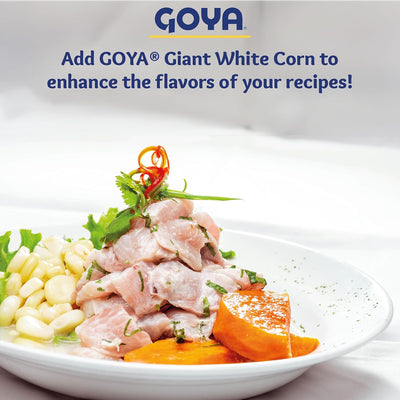 Giant White Corn by Goya, Whole White Hominy, Mexican Corn, Dried White Corn Kernels, Maíz Mote Pelado, 14oz. Bag