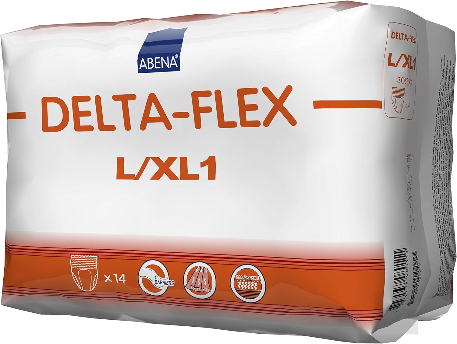Abena Delta-Flex Protective Underwear, Level 1, Large/X-Large, (Pack of 14)