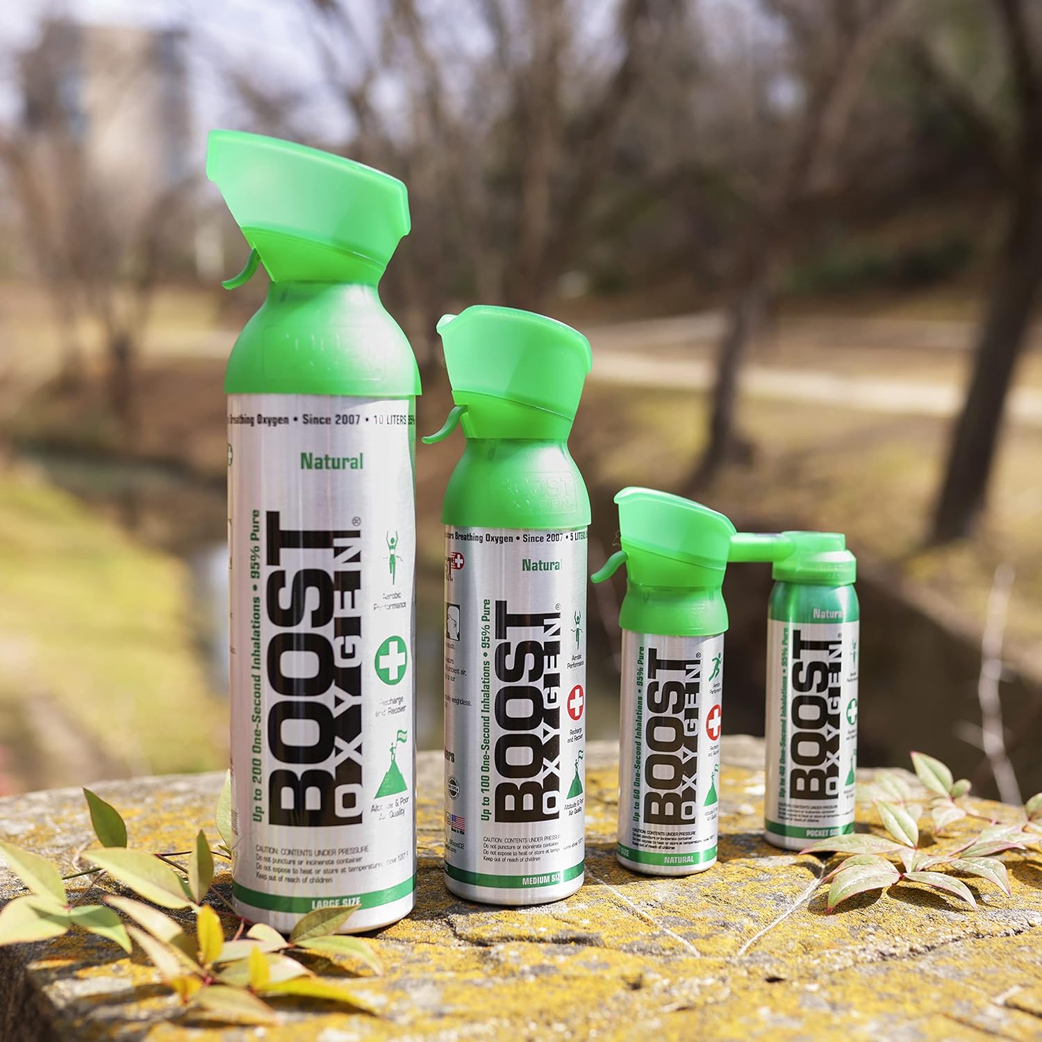 All New 3 Liter Boost Oxygen (1 Pack, Natural) Supplemental Oxygen to Go | All-Natural Respiratory Support for Health, Wellness, Performance, Recovery and Altitude (Natural, 1 Pack)