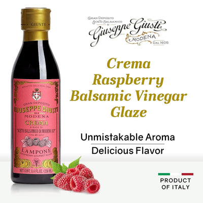 Giuseppe Giusti Crema Raspberry Balsamic Glaze of Modena - 250 ml - Pack of 1