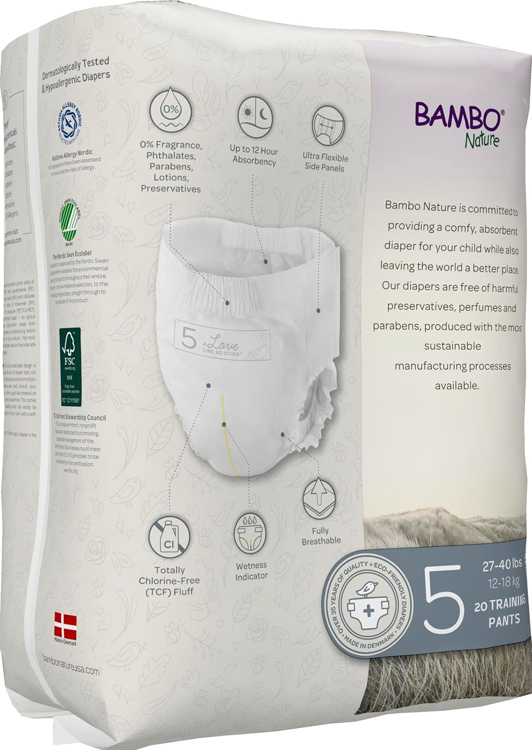 Bambo Nature Premium Training Pants (SIZES 4 TO 6 AVAILABLE), Size 5, 20 Count