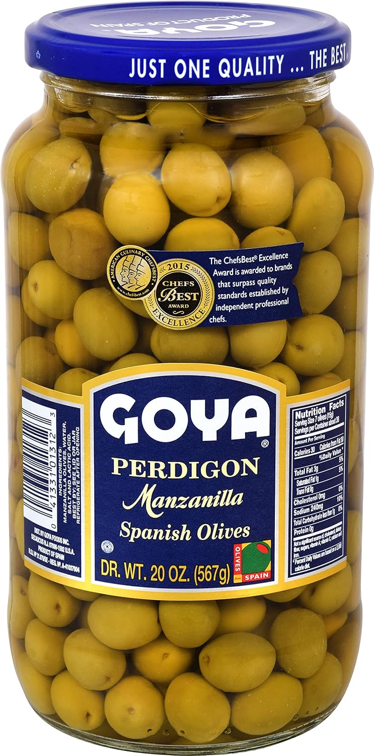 Goya Perdigon Manzanilla Spanish Olives, 20 Ounce