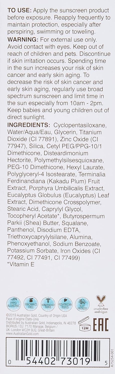 Australian Gold - Botanical Tinted Face Cream SPF 50 - Medium/Tan Black 89 ml (Pack of 1)