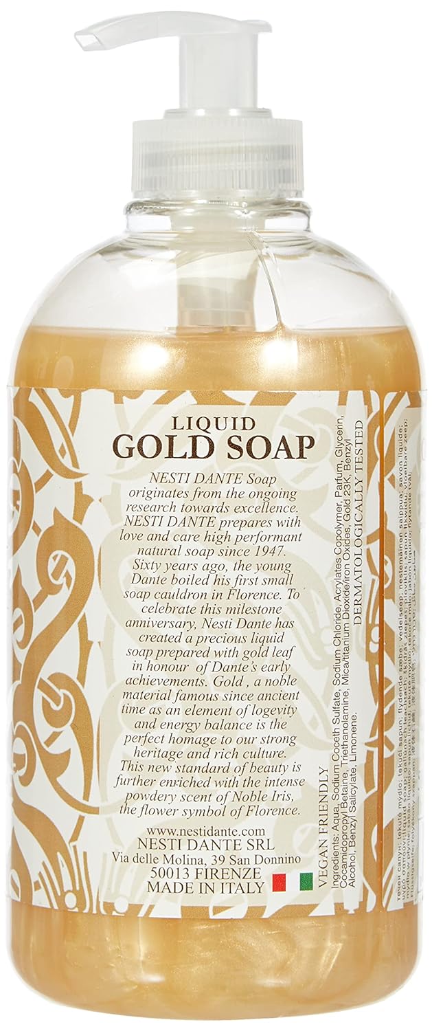Nesti Dante Luxury Gold Soap 60-th Anniversary Liquid Hand & Face Soap 16.9 Ounces
