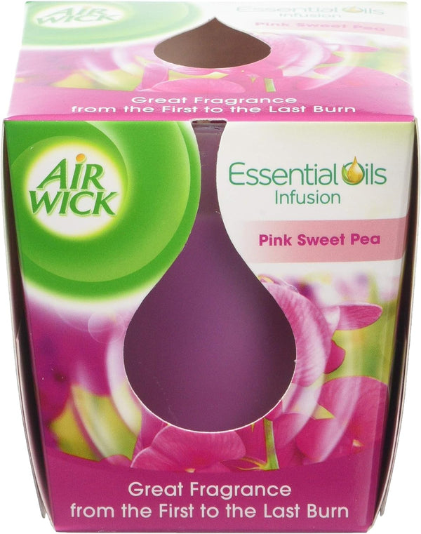 Air Wick Essential Oils Candle, Pink Sweet Pea, Pack of 6 Fulfillment