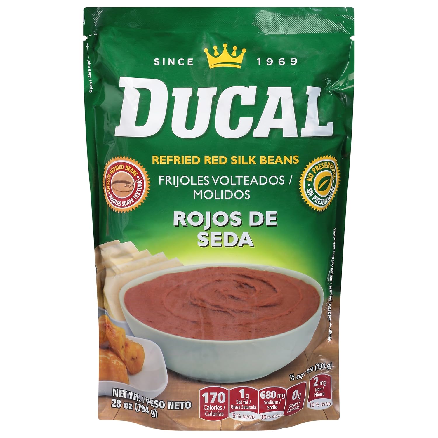 Ducal Refried Beans 28 oz Rojos de Seda