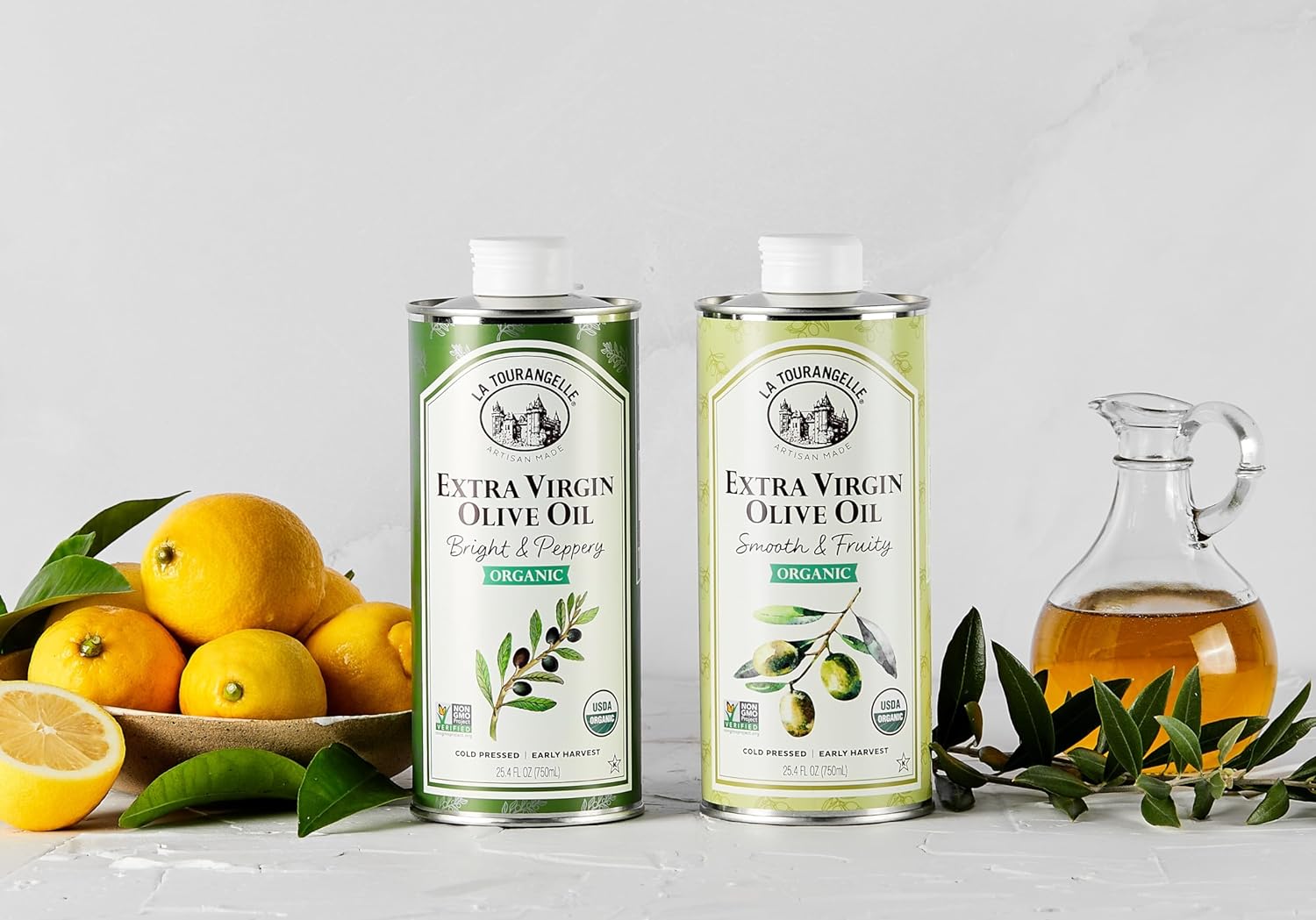 La Tourangelle, Organic Extra Virgin Olive Oil, Cold-Pressed, Smooth & Fruity, Early Harvest for High Antioxidants From Spain, 25.4 Fl Oz