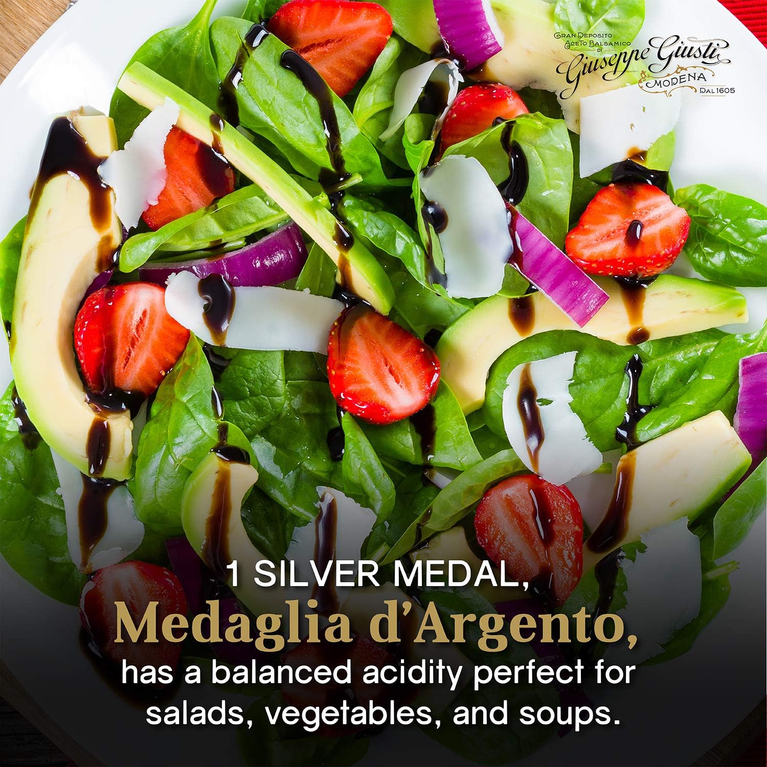 Giuseppe Giusti Aged Balsamic Vinegar of Modena - 1 Silver Medal Aceto Balsamico di Modena - Cubica - Pack of 1