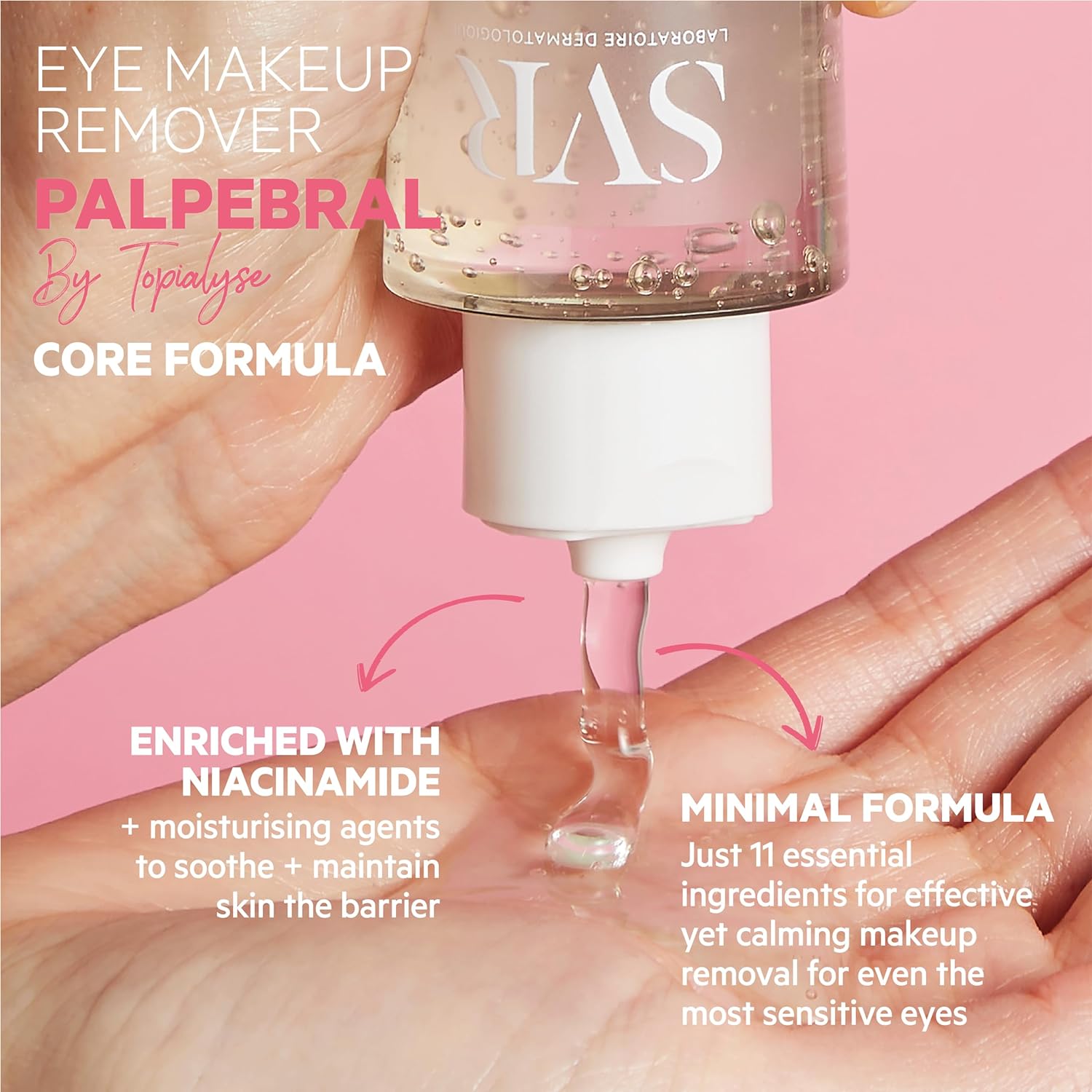 SVR Palpebral Eye Makeup Remover Gel for Very Sensitive & Dry Eyelids and Eye Contour. Fragrance-Free Care with Niacinamide to Soothe and Hydrate while easily Removing Waterproof Makeup, 4.3 fl.oz.
