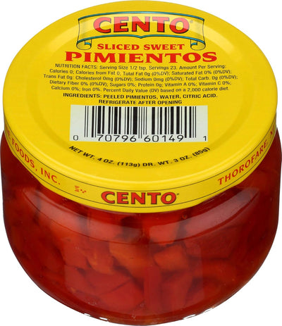 Cento Sliced Pimentos, 4 oz