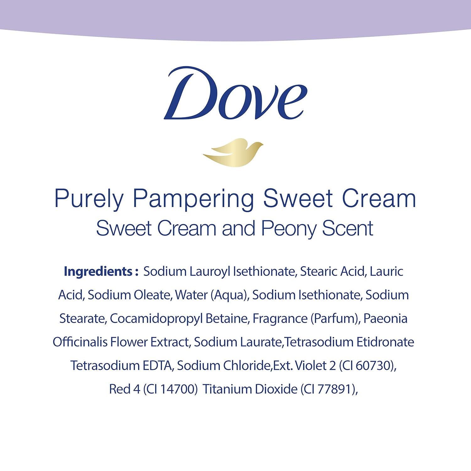 Dove Purely Pampering Beauty Bar for Softer Skin Sweet Cream & Peony More Moisturizing Than Bar Soap 3.75 oz 6 Bars