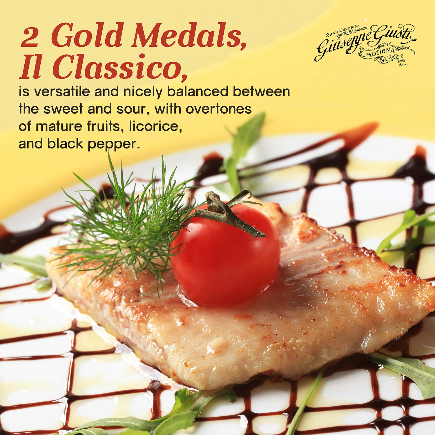 Giuseppe Giusti Aged Balsamic Vinegar of Modena - 2 Gold Medals Aceto Balsamico di Modena - Champagnotta 250ml