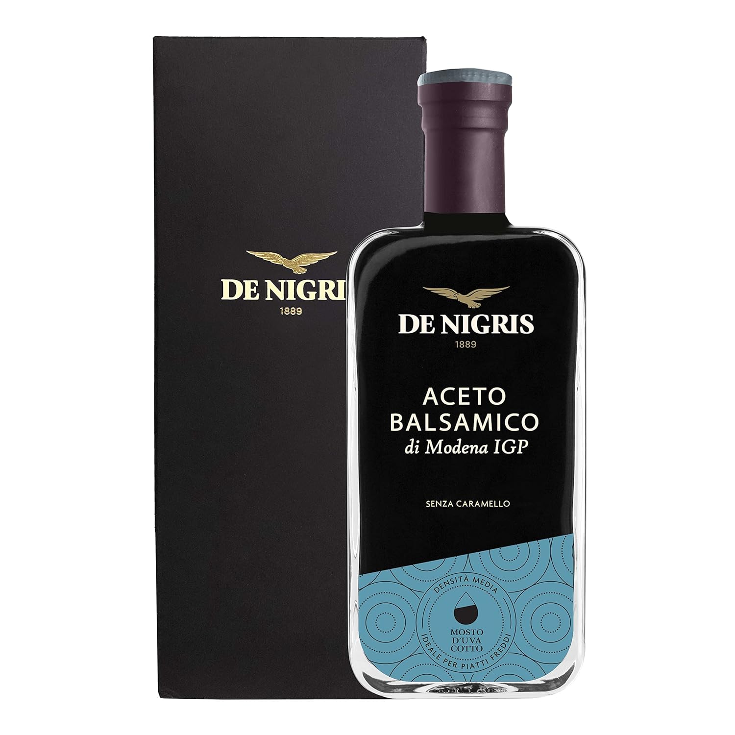 De Nigris Balsamic Vinegar Of Modena Excellence Line - Silver Eagle (45% Grape Must) 8,5 Oz (250ml) | Balsamic Vinegar From Modena Italy, Strong And Velvety Taste | Balsamic Vinegar Aged