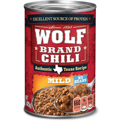 Wolf Brand Mild Chili without Beans, Packed with Protein, 15 oz