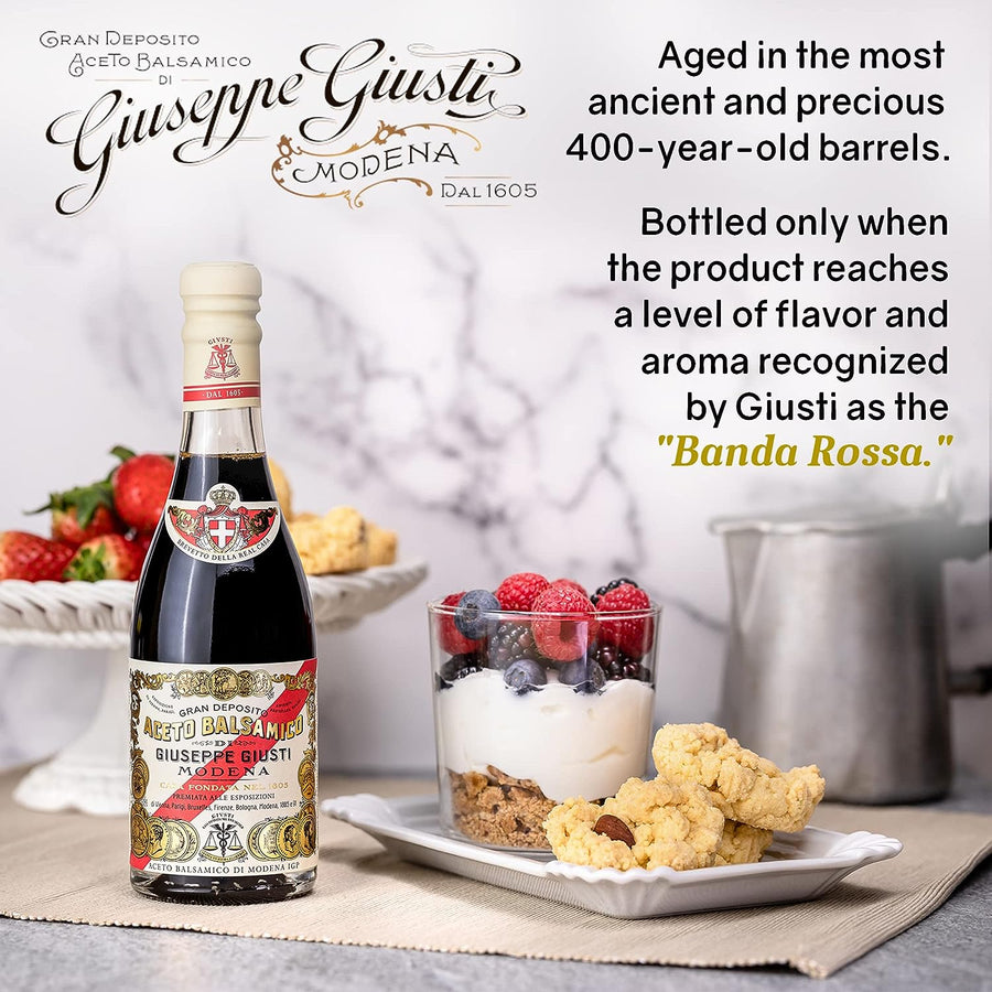 Giusti Giuseppe Modena Balsamic Vinegar, 5 Gold Medals "Banda Rossa" Champagnottina from Modena, Italy, 3.38 fl oz (100ml)