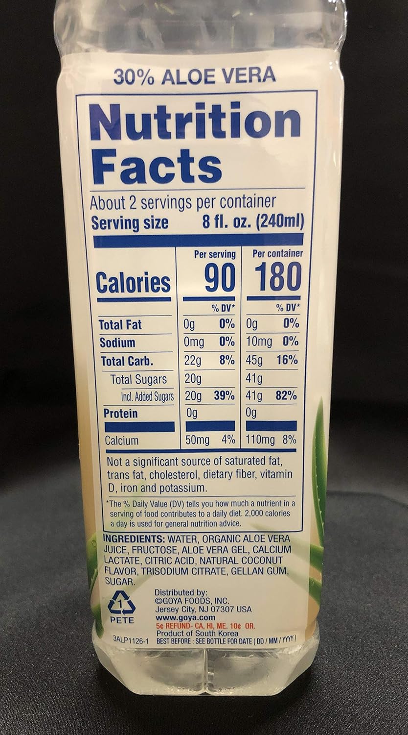 Aloe Vera Drink, Coconut Flavor, 16.9 fl oz,