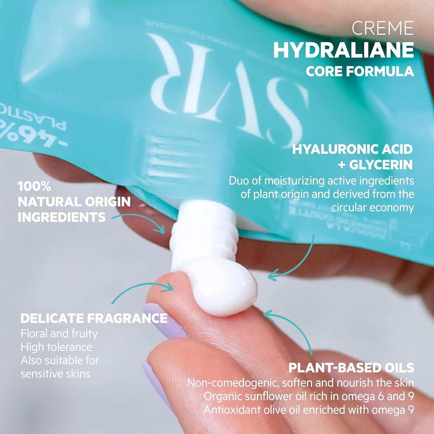 SVR Hydraliane Light Hydrating Face Cream - Moisturizer For Sensitive & Dehydrated Skin, for the Whole Family - Skin is 72% More Hydrated After 8 Hrs. with Hyaluronic Acid & Glycerin, 1.7 fl.oz.