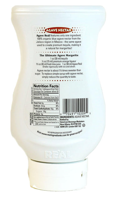 Agave Reàl, Blue Agave Nectar, 16.9 FL OZ Squeezable Bottle (Pack of 1)
