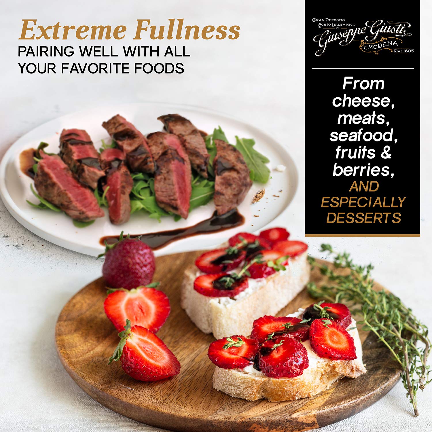 Giuseppe Giusti Calamaio di Vittoria Italian Balsamic Vinegar Made in Modena, Italy - Family Reserve Piccole Donne - Gourmet, Cask Aged 50ml Bottle of Premium Balsamic Vinegar