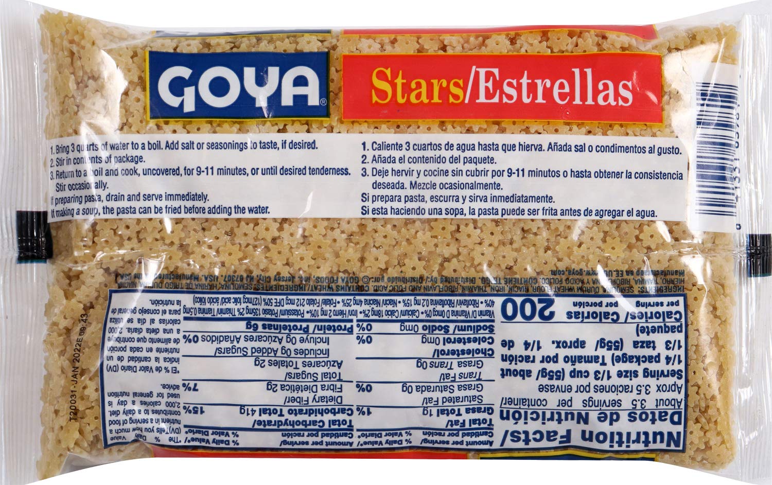 Goya Stars Enriched Macaroni Pasta, 7 Ounce