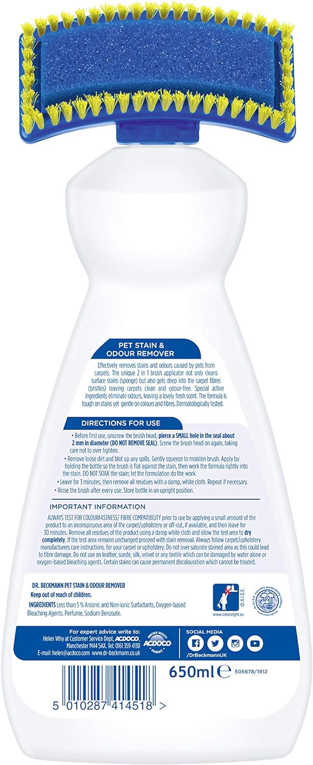 Dr. Beckmann Pet Stain and Odour Remover, 650 ml