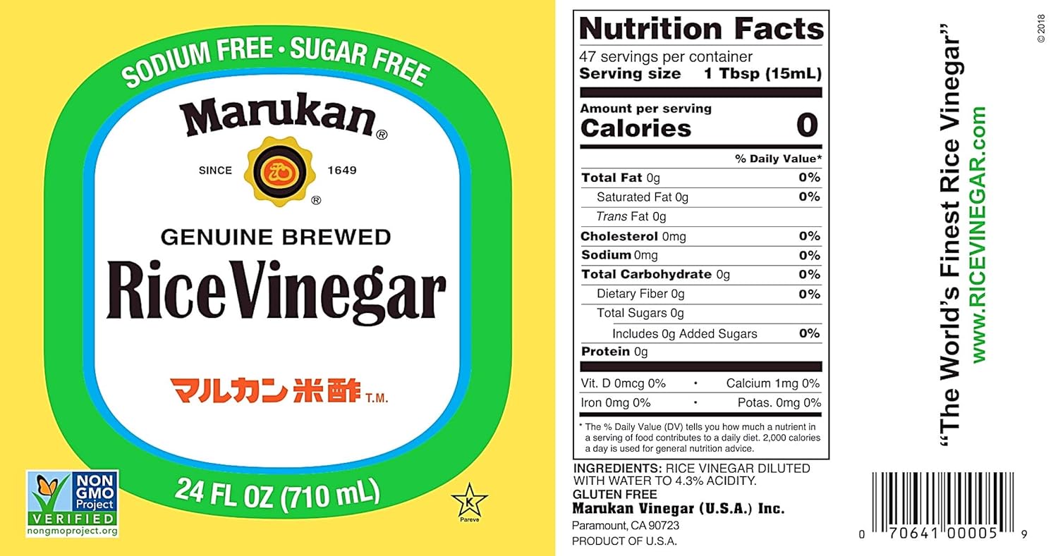Marukan Genuine Brewed Rice Vinegar, 24 oz