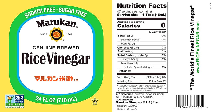 Marukan Genuine Brewed Rice Vinegar, 24 oz