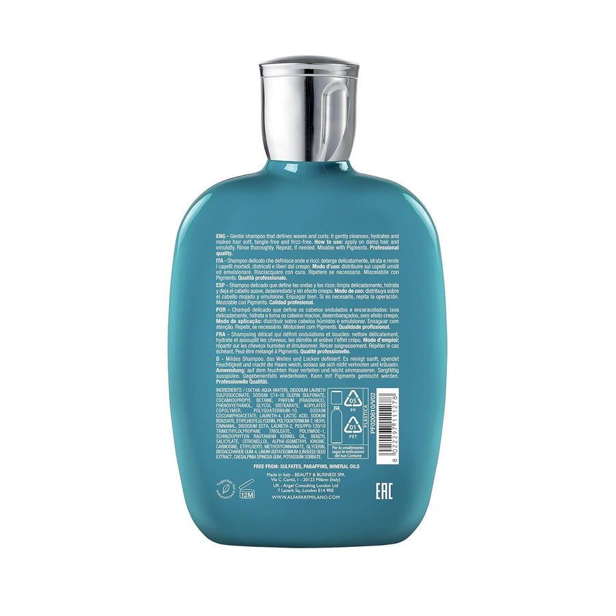 Alfaparf Milano Semi Di Lino Curls Enhancing Sulfate Free Shampoo for Wavy and Curly Hair - Hydrates and Nourishes - Reduces Frizz - Protects Against Humidity - Vegan-Friendly Formula