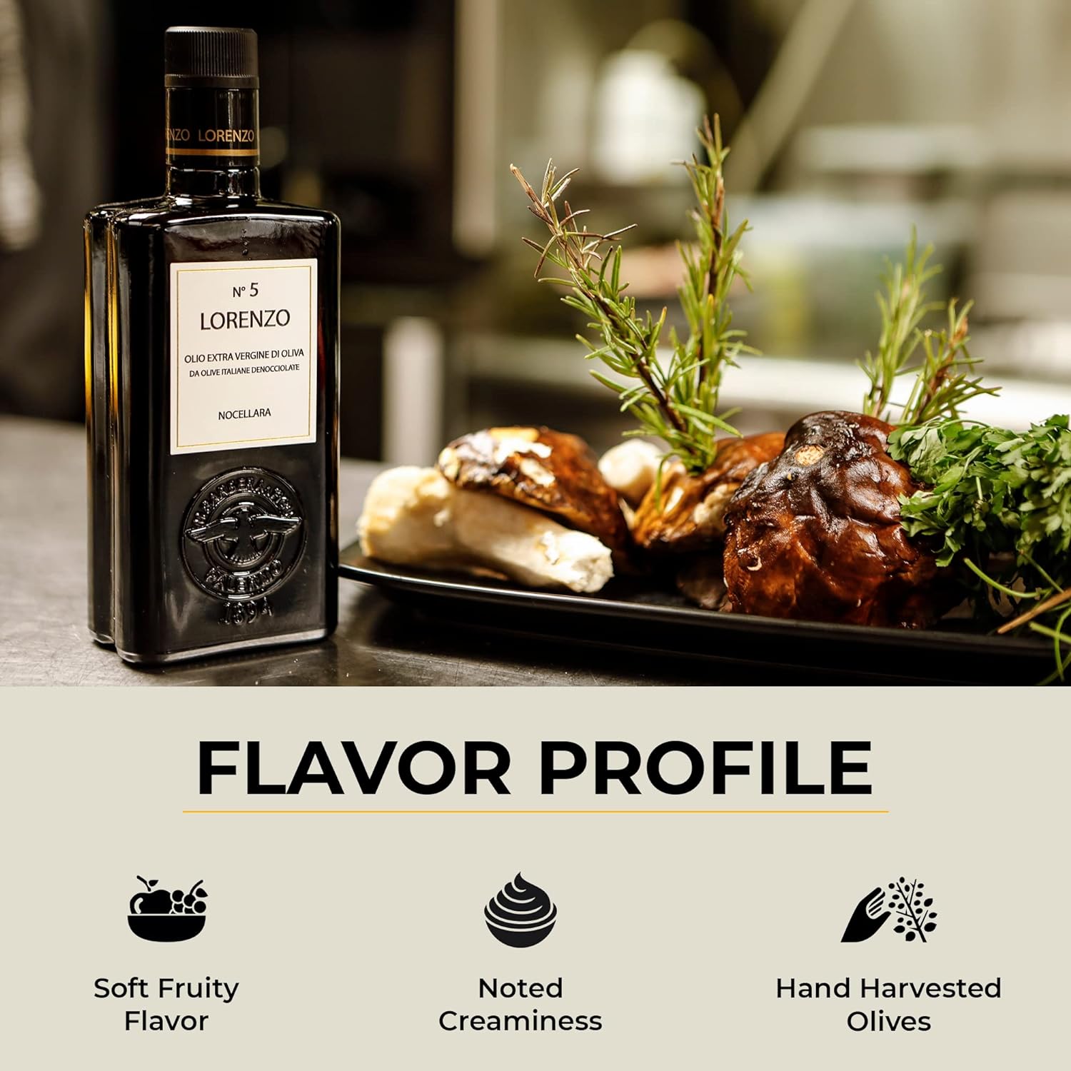 Barbera Lorenzo #5 Extra Virgin Olive Oil Fruity, Soft Nocellara del Belice Olive Flavor, Cold Extracted Authentic Sicilian Olive Oil, Fresh Harvest Imported Olive Oil From Italy 16.9 oz - Pack of 1