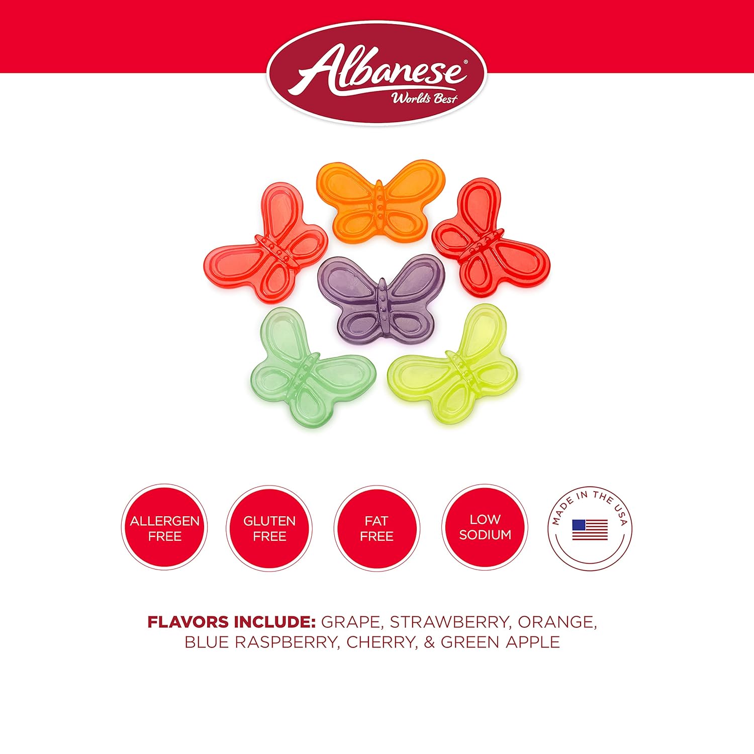 Albanese Candy, Large Gummi Butterflies, 5-pound Bag