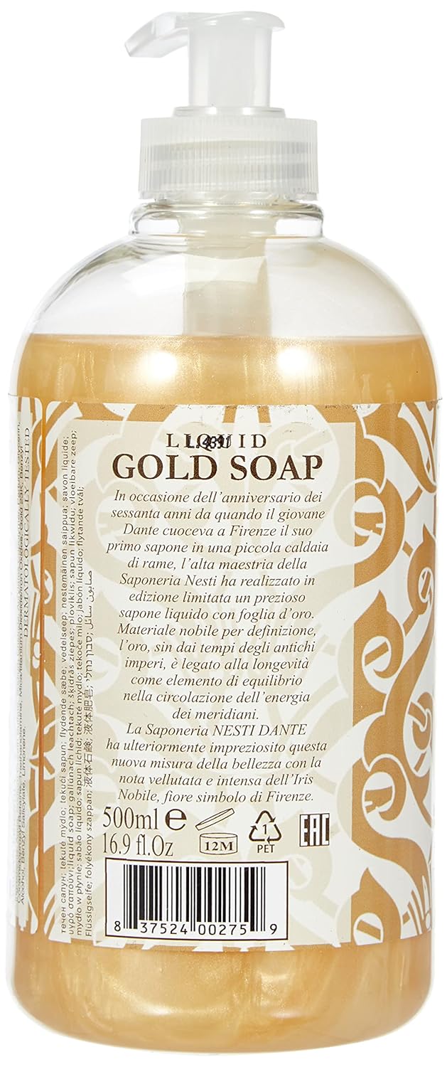 Nesti Dante Luxury Gold Soap 60-th Anniversary Liquid Hand & Face Soap 16.9 Ounces