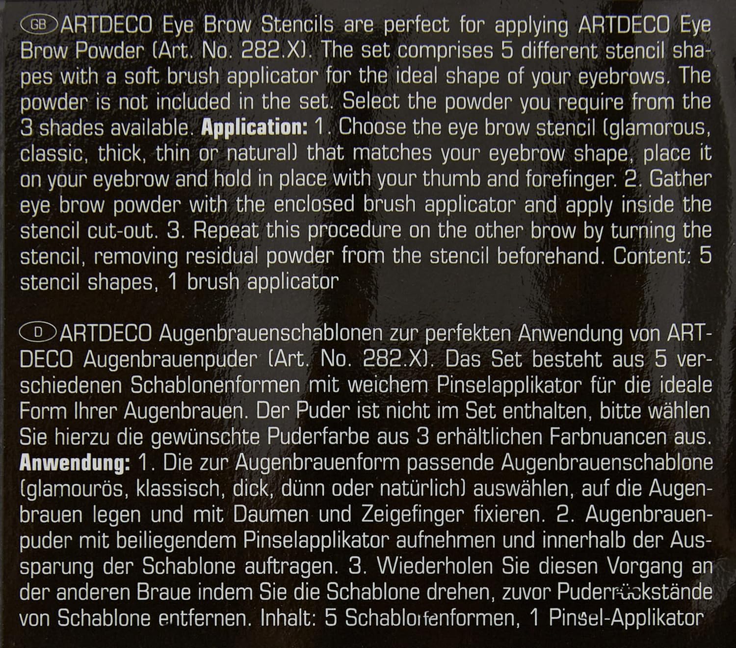 EYE BROW stencils with brush applicator