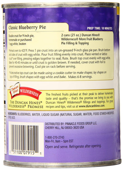 Wilderness More Fruit Pie Filling & Topping, Blueberry, 21 Ounce