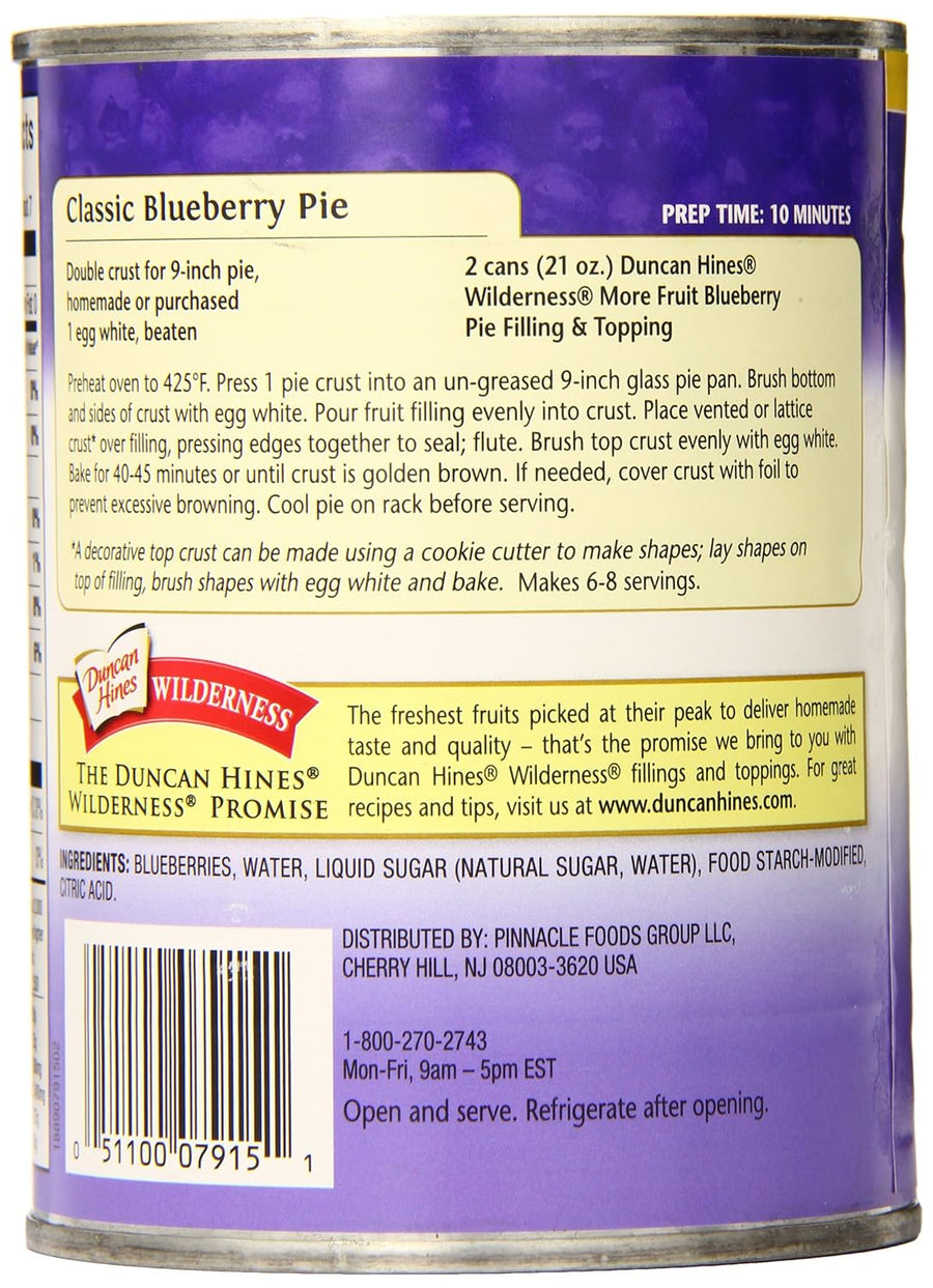 Wilderness More Fruit Pie Filling & Topping, Blueberry, 21 Ounce