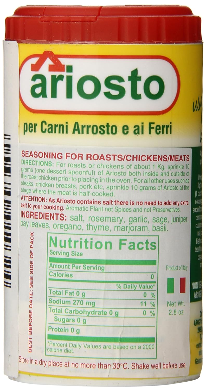 Ariosto Meat Seasoning, Roasted and Grilled, 2.8 Ounce, 1 Pack