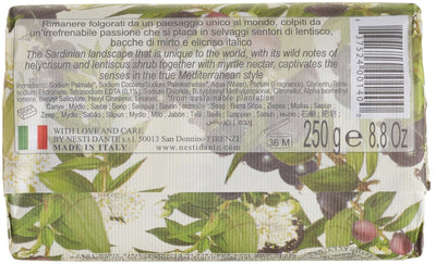 Nesti Dante Dolce Vivere Fine Natural Soap - Sardegna - Myrtle Nectar, Lentiscus & Helycrisum Shrub 250g/8.8oz