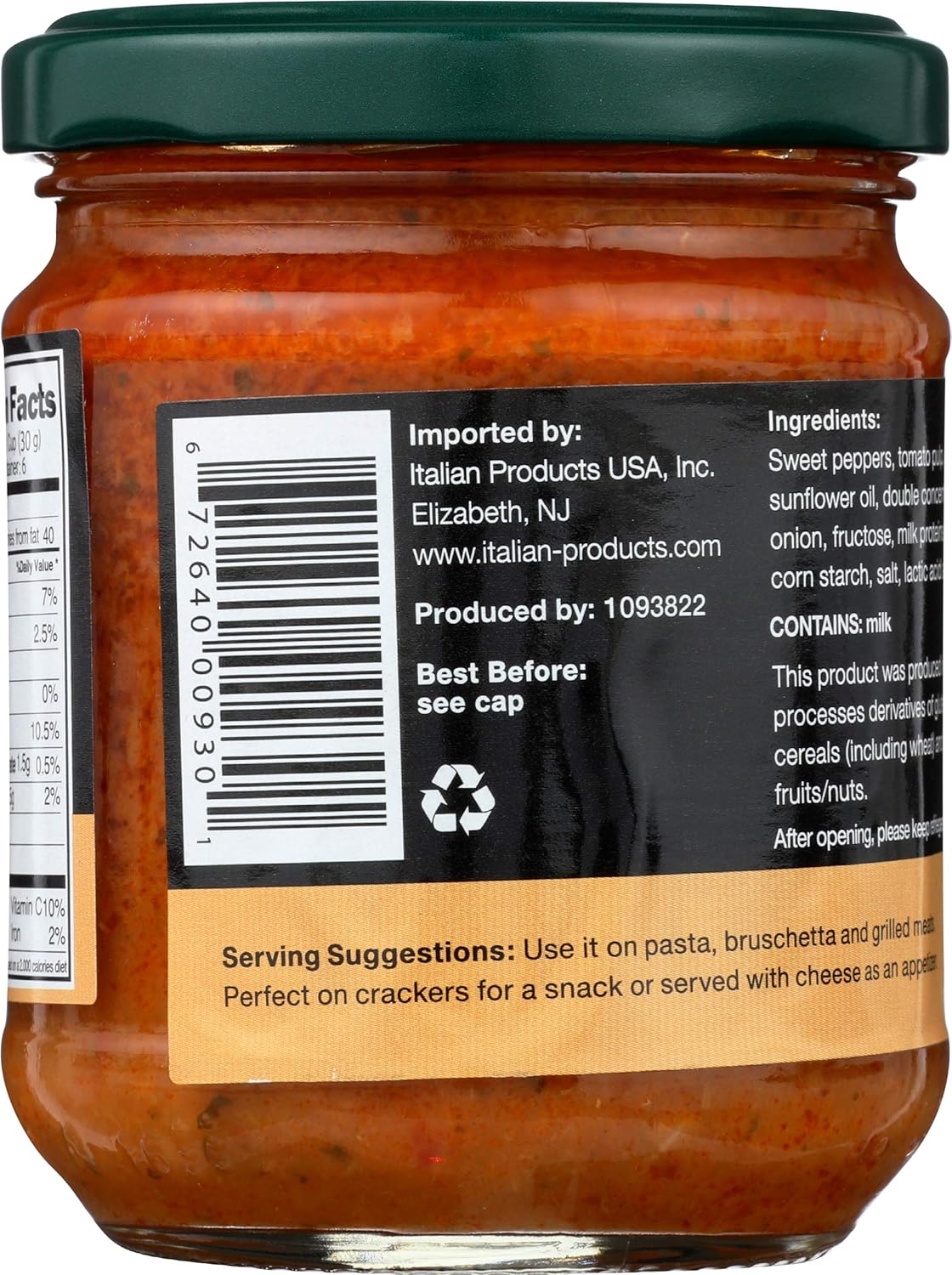 TRENTASETTE 37 Red Pepper & Eggplant Pate, 6.3 OZ