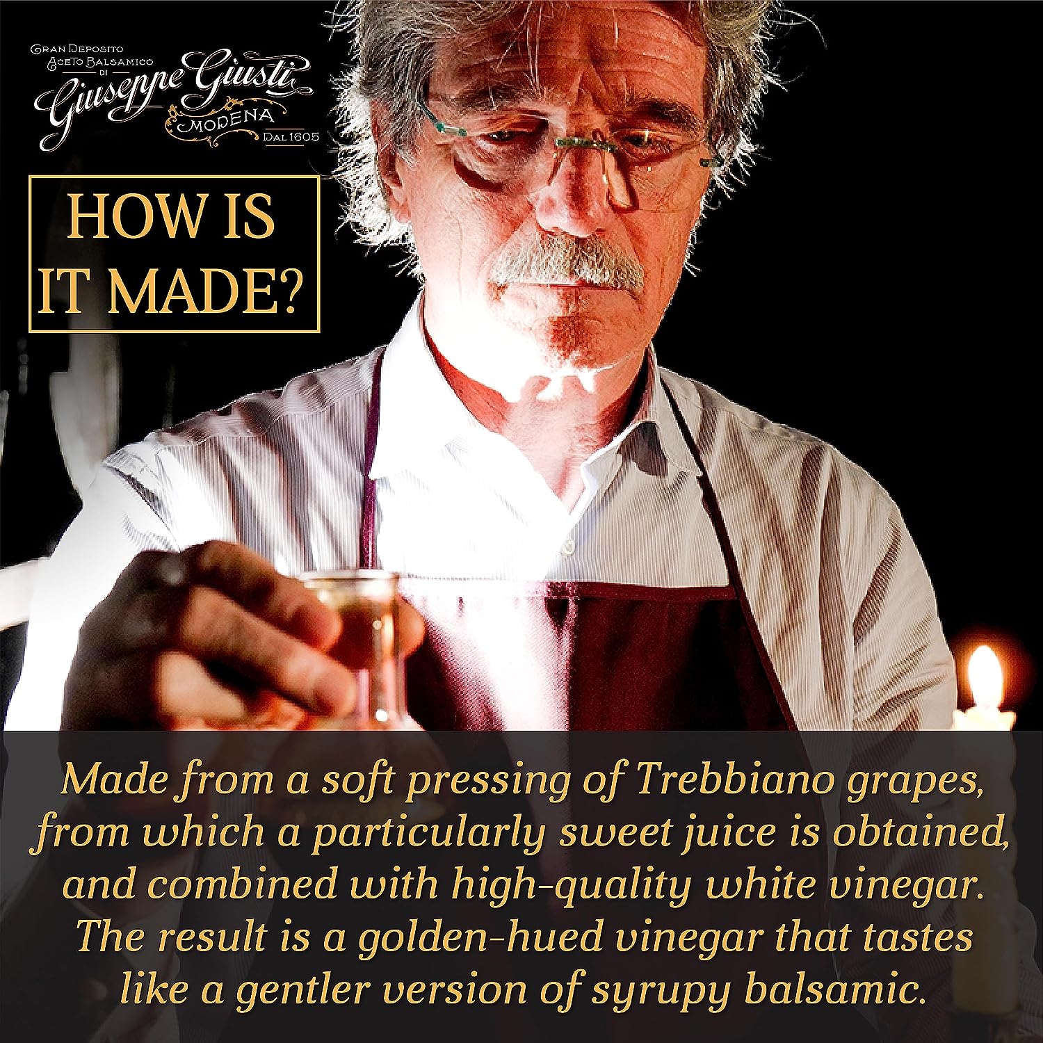 Giuseppe Giusti White Wine Vinegar - White Balsamic Vinegar - Italian Made - Aged Balsamic Vinegar - Fruity and Sweet - Salad Dressing - Modena Balsamic Vinegar - 8.45fl oz (250ml)