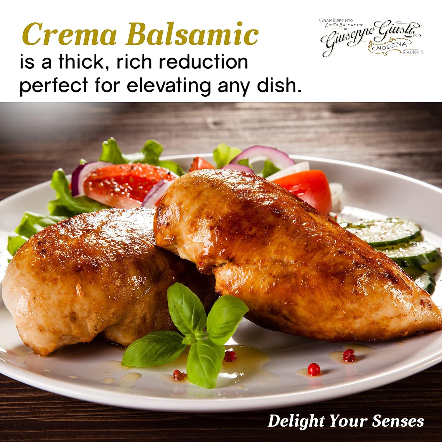 Giuseppe Giusti Italian Crema Balsamic Glaze Vinegar Reduction of Modena IGP, White Grape Balsamic Vinegar Glaze Made With Balsamic Vinegar of Modena, Imported from Italy - 150 ml - Pack of 1