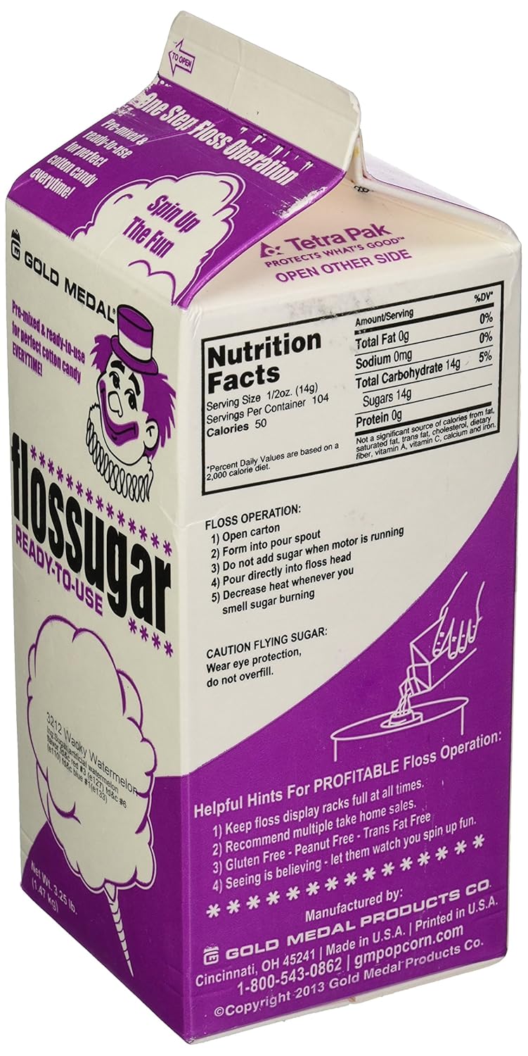 GOLD MEDAL PRODUCTS 3212 Melon Flossugar, 3-1/4 lb